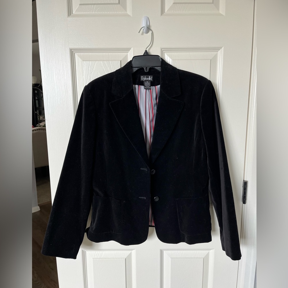 Black Velvet 2-Button Blazer. Size 12
